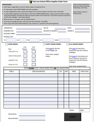 4+ Office Order Form Templates in PDF | DOC