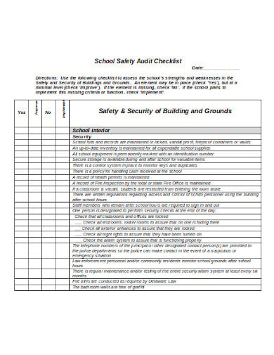 school-safety-audit-checklist