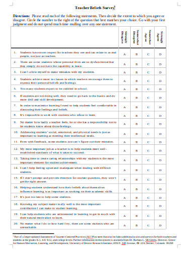 11+ School Staff Survey Templates in PDF | Word