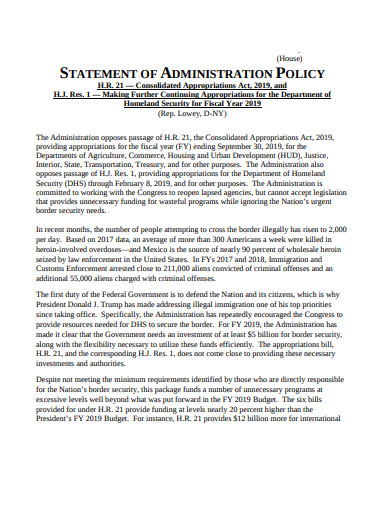security-statement-of-administration-policy-template