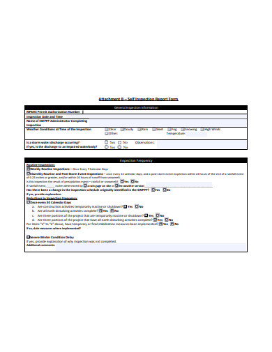 Self Insoection Report 11+ Inspection Report Form Templates in DOC | PDF