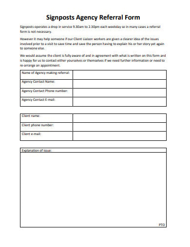 signposts agency referral form