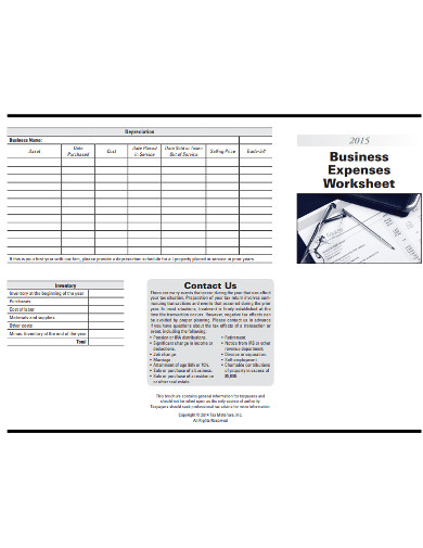 simple business expenses worksheet