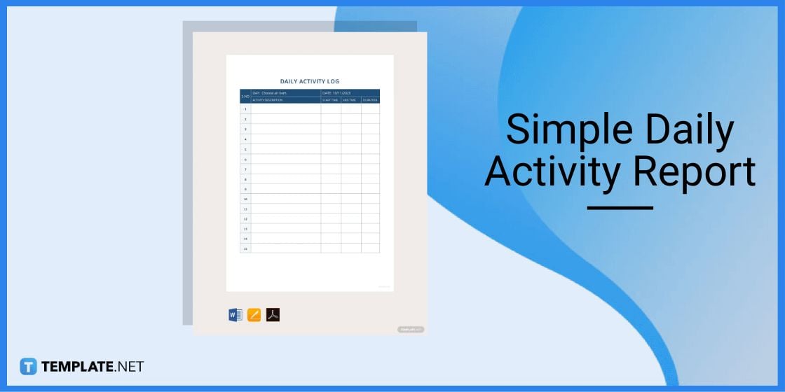 simple daily activity report