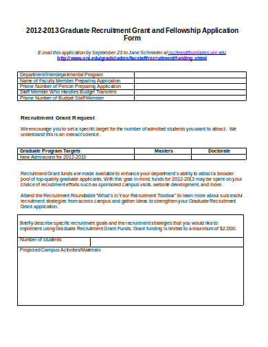 simple graduate recruitment application form