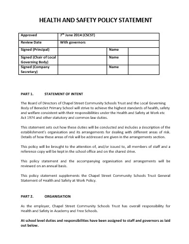 Health And Safety Method Statement Template For Free - Printable Templates