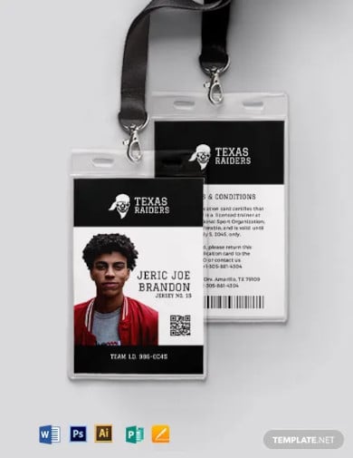 simple sports id card template