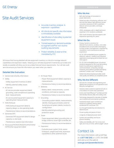 site audit services template