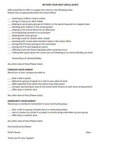 11+ Skills Audit Form Templates in PDF | WORD