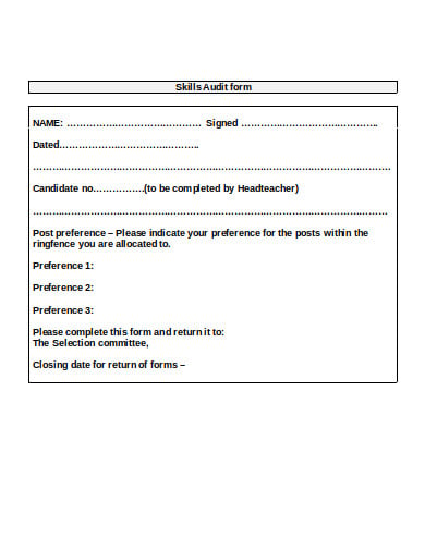 skills audit form in doc