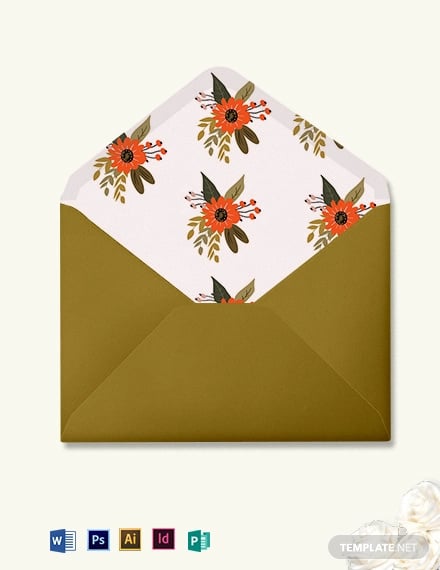 small flower wedding envelope template