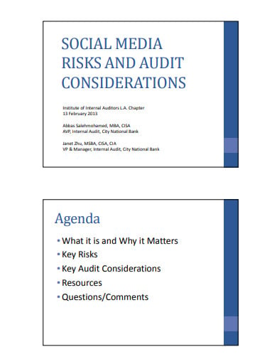 social media audit and risk consideration