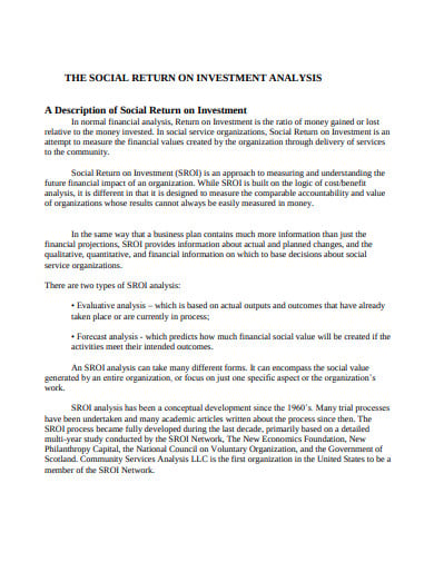 social return on investment analysis template1