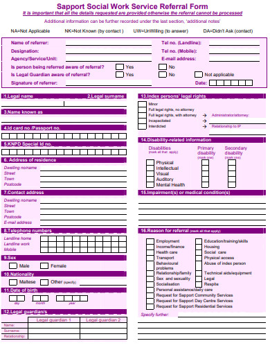 social work referral form example