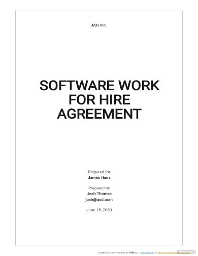 software work for hire agreement template
