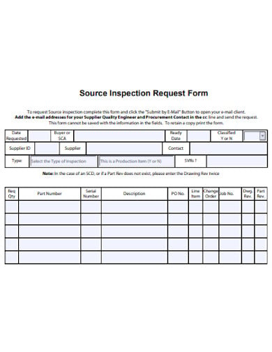 source inspection request forms