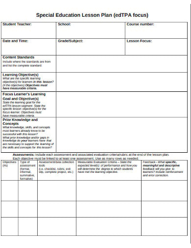 special-education-lesson-plan-template