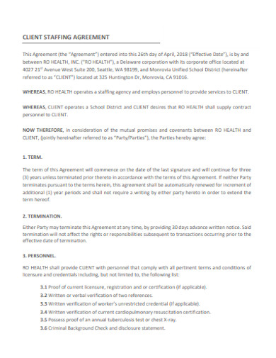 10+ Staffing Agency Agreement Templates in PDF | WORD