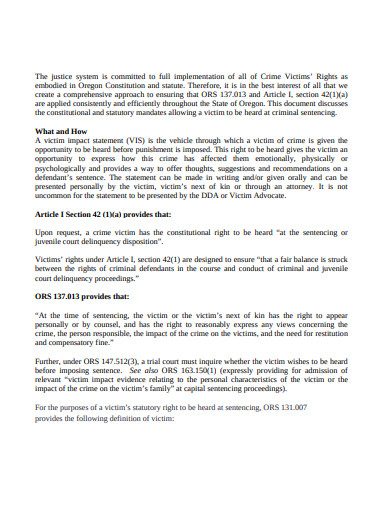 standard victim impact statement template