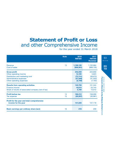 11 Statement Of Comprehensive Income Templates In Pdf Xls Doc 4381