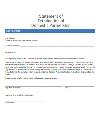 statement of termination of employee