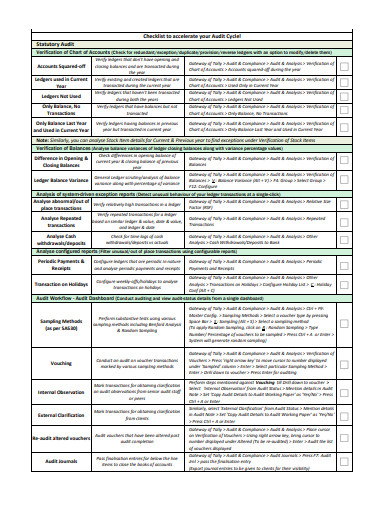 statutory audit checklist template