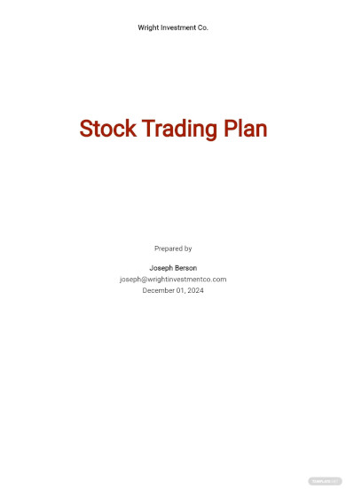 stock trading business plan template