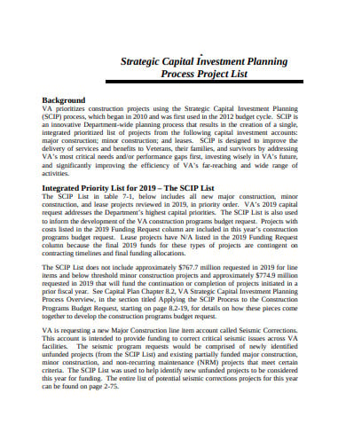 strategic capital investment planning