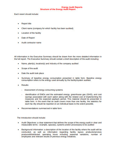 11+ Energy Audit Report Templates in Google Docs | Word | Pages | Excel ...