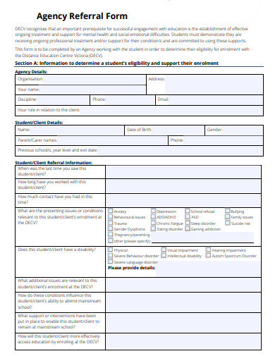 11+ Agency Referral Form Templates in PDF | DOC