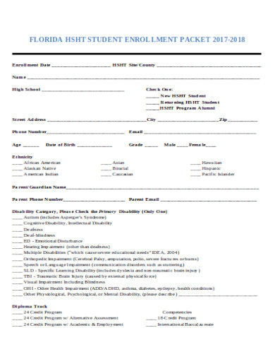 14+ Student Enrollment Form Templates PDF | DOC