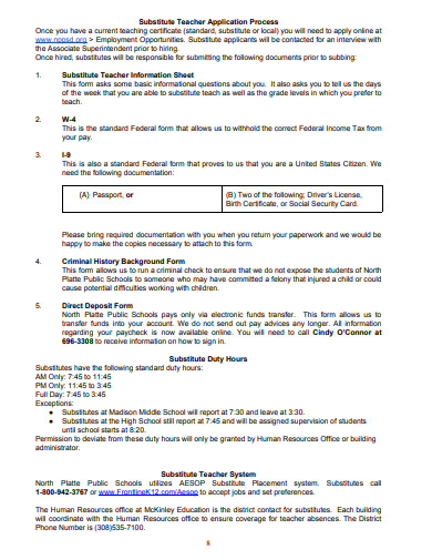 10 Substitute Teacher Lesson Plan Templates In PDF DOC