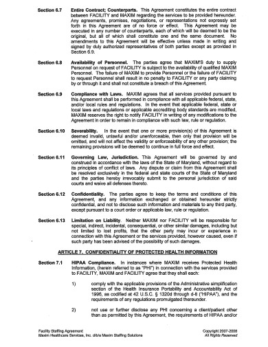 supplemental nurse staffing agency contract template