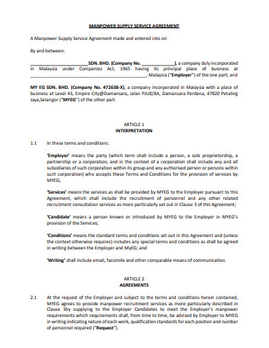 11+ Recruitment Agency Service Level Agreement Templates in PDF | MS ...