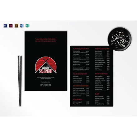 Download this Chinese Menu Template