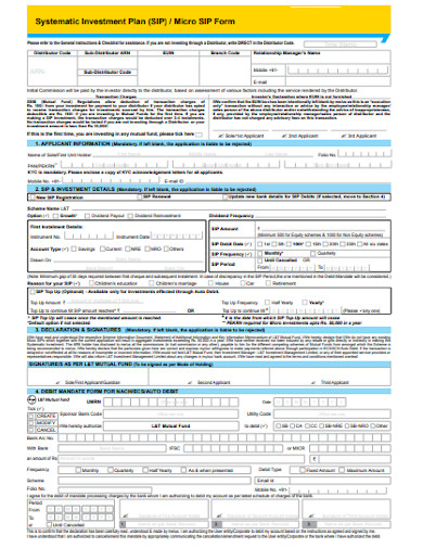 systematic investment plan form