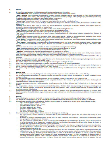 9  Talent Agency Agreement Templates in PDF