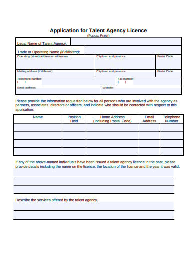 talent-agency-licence-contract-template