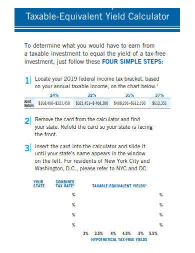 10+ Tax Equivalent Yield Calculator Templates in PDF | DOC