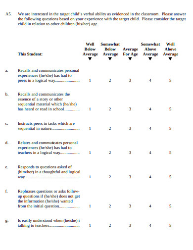 teacher appreciation questionnaire