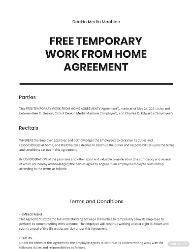 Work Agreement Template - 37+ Free Word, PDF Documents Download | Free ...