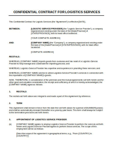 3pl Contract Template