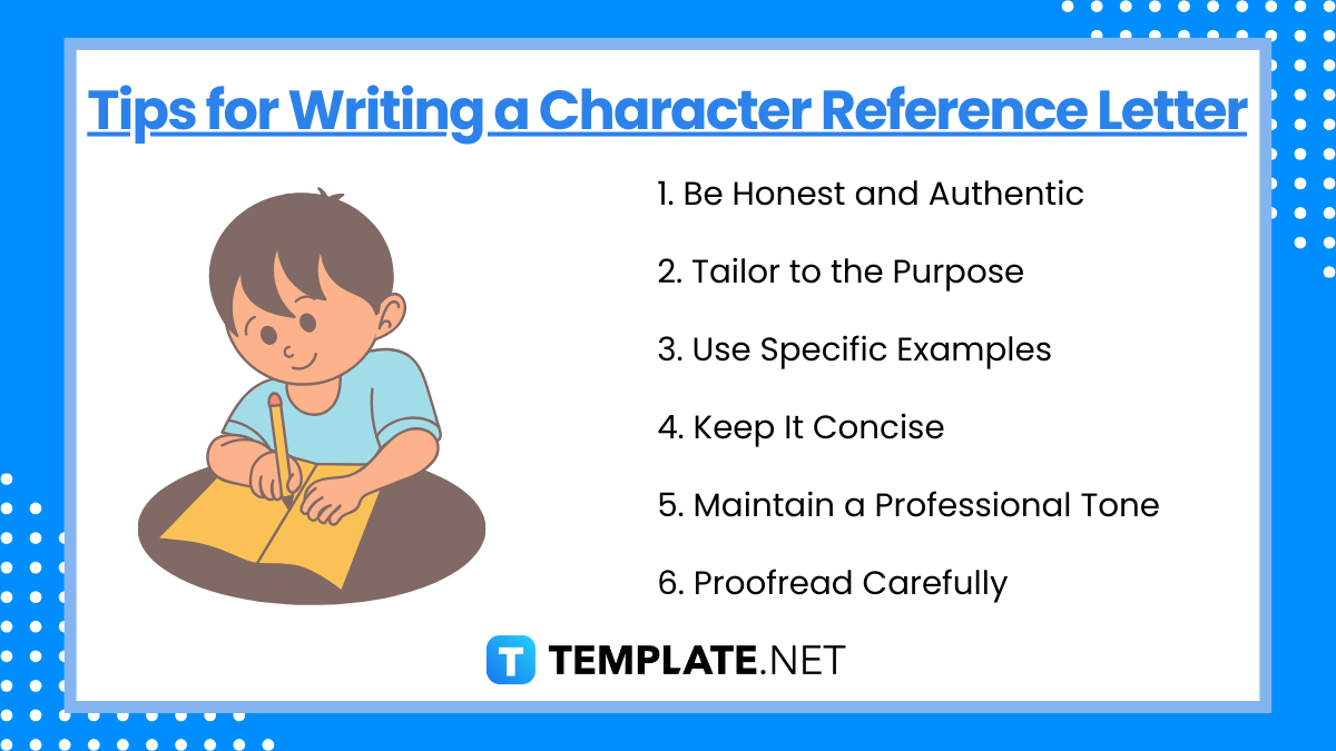 tips for writing a character reference letter