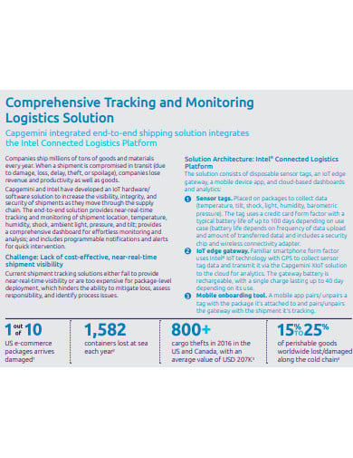 tracking and monitoring logistics solution