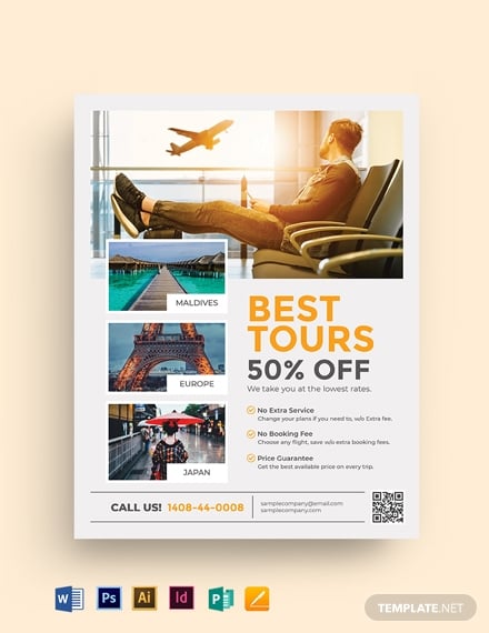 travel agency promotional flyer template