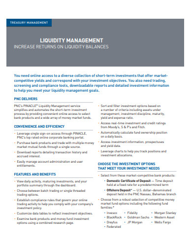 treasury liquidity management template