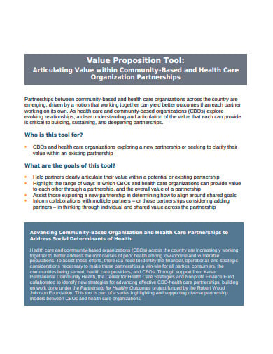 value proposition tool template