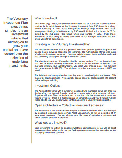 Voluntary Investment Plan