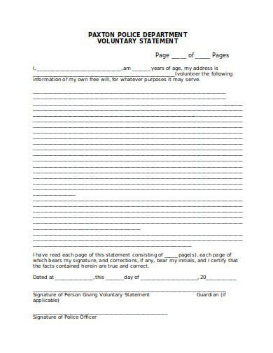 voluntary statement form format