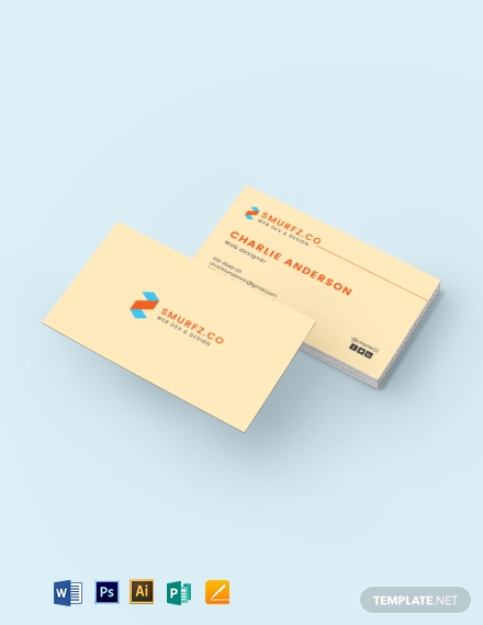 business card illustrator template free download
